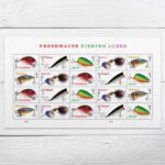 Forever Stamps 2025 Freshwater Fishing Lures – Outdoor Recreation, First-Class Postage100 Stamps 5 Sheets - Image 2