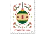 Forever Stamps 2024 Christmas Ornaments & Holiday Florals – Holiday Celebration, First-Class Postage