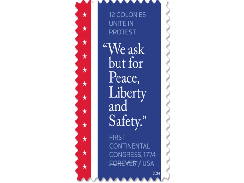 first-continental-congress-2024-forever-stamps-main-scaled-1-800x600 Forever Stamps 2024 First Continental Congress – Commemorative Issue, First-Class Postage - Image 1
