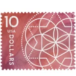 NOT Forever Stamp-$10 Stamps 2023 Floral Geometry – Art Collection, High Value Postage