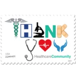 Forever Stamps 2024 Healthcare Community Thank You – Awareness & Appreciation, First-Class Postage 100 Stamps 5 Sheets