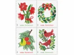 Forever Stamps 2025 Holiday Cheer – Cardinals, Wreath, Holly & Poinsettia Designs, First-Class Postage - Image 3