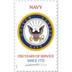 Forever Stamps 2025 Navy – 250 Years of Service, Honor & Service, First-Class Postage 100 Stamps 5 Sheets