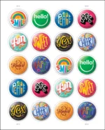 Forever Stamps 2024 Pinback Buttons – Art Collection, First-Class Postage 100 Stamps 5 Sheets - Image 2